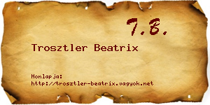 Trosztler Beatrix névjegykártya