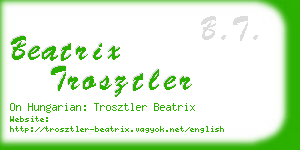 beatrix trosztler business card